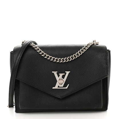 Louis Vuitton Soft Calfskin Mylockme Chain Bag BB Black 1 of 17