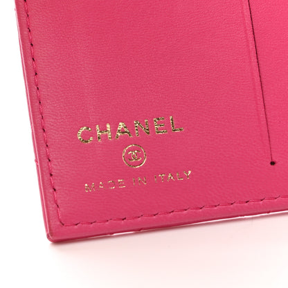 Chanel Lambskin Quilted Card Holder Wallet Fuchsia 6 of 8