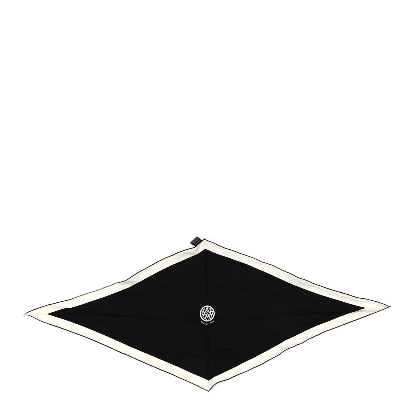 Silk Blason Losange Scarf MM Black White