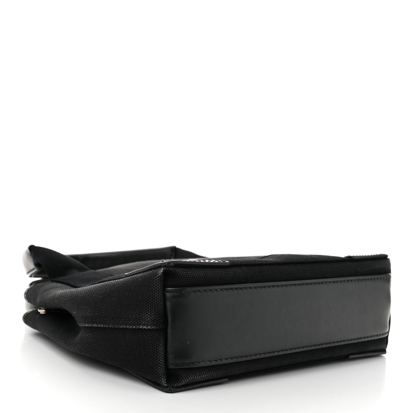 Cotton Canvas Calfskin Navy Cabas XS Black