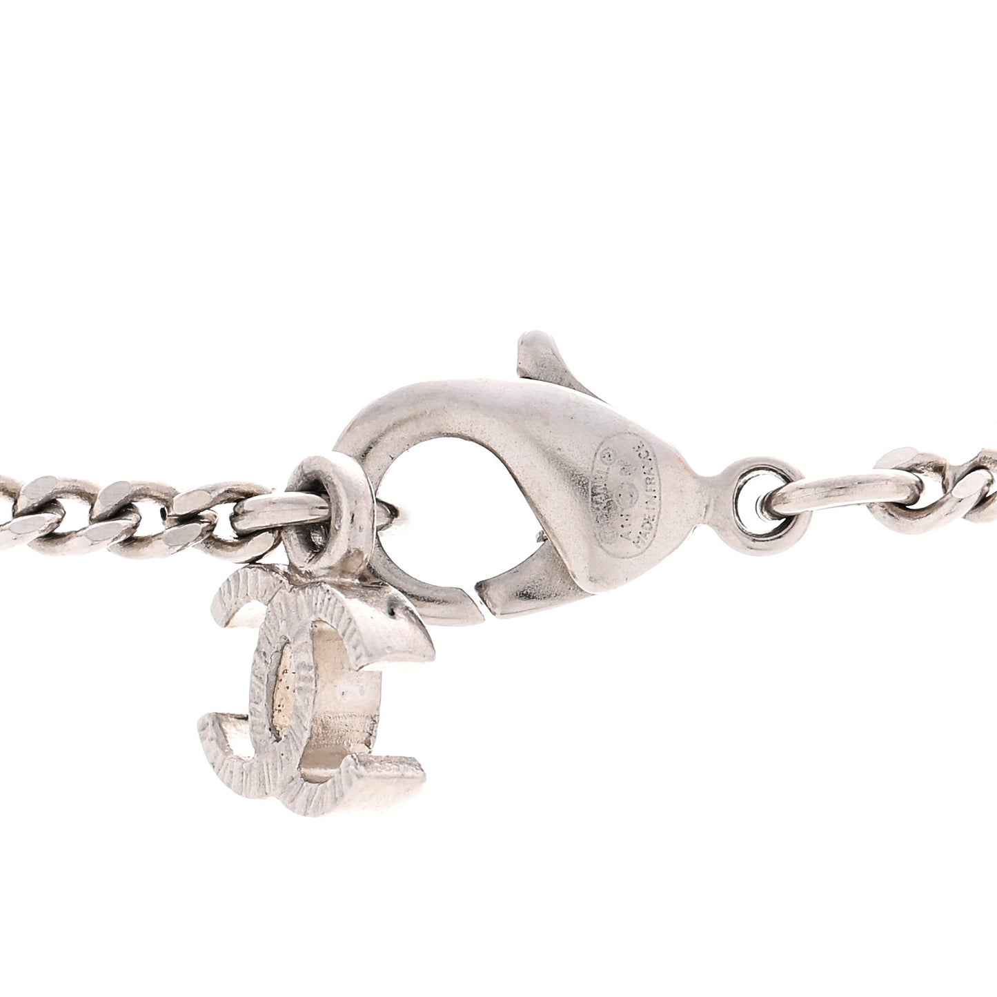 Crystal CC Pendant Necklace Silver