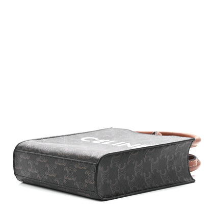 Celine Triomphe Canvas Calfskin Mini Vertical Cabas Tan 7 of 9