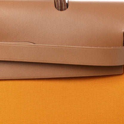 Hermes Vache Hunter Toile Herbag Zip 31 PM Jaune D'or 5 of 5