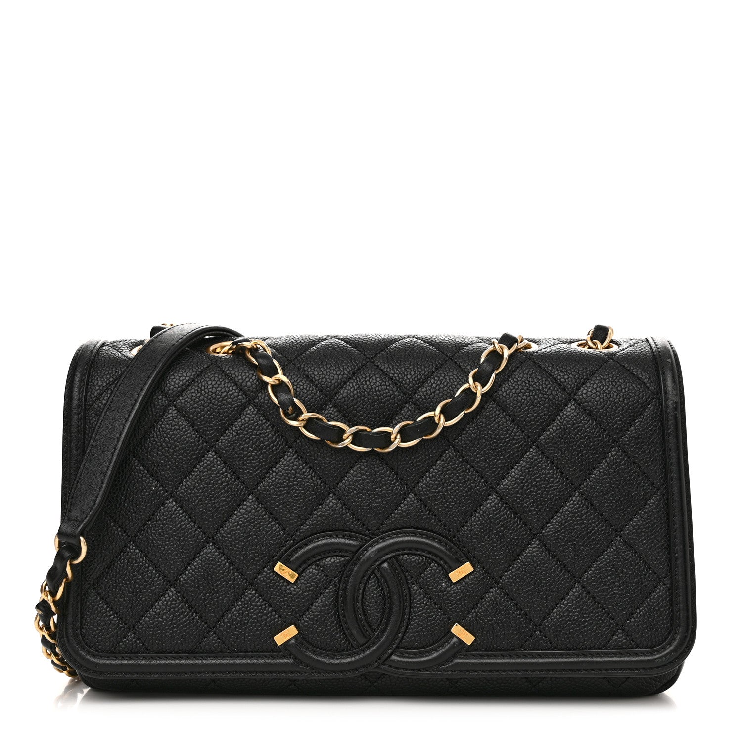 Chanel Caviar Quilted Medium CC Filigree Flap Black 1 of 11