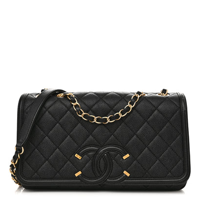 Chanel Caviar Quilted Medium CC Filigree Flap Black 1 of 11