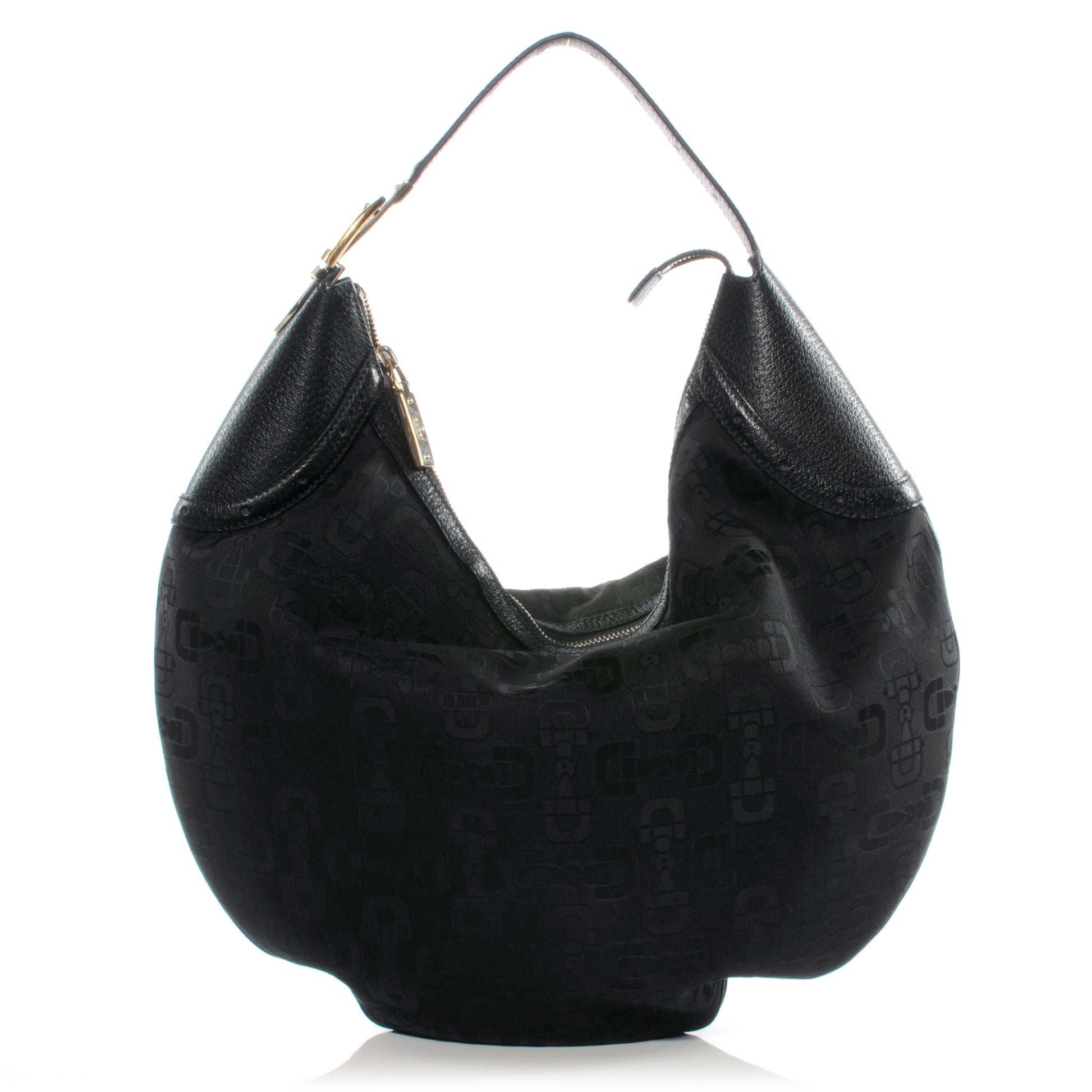 Gucci Canvas Horsebit Glam Hobo Black 1 of 7