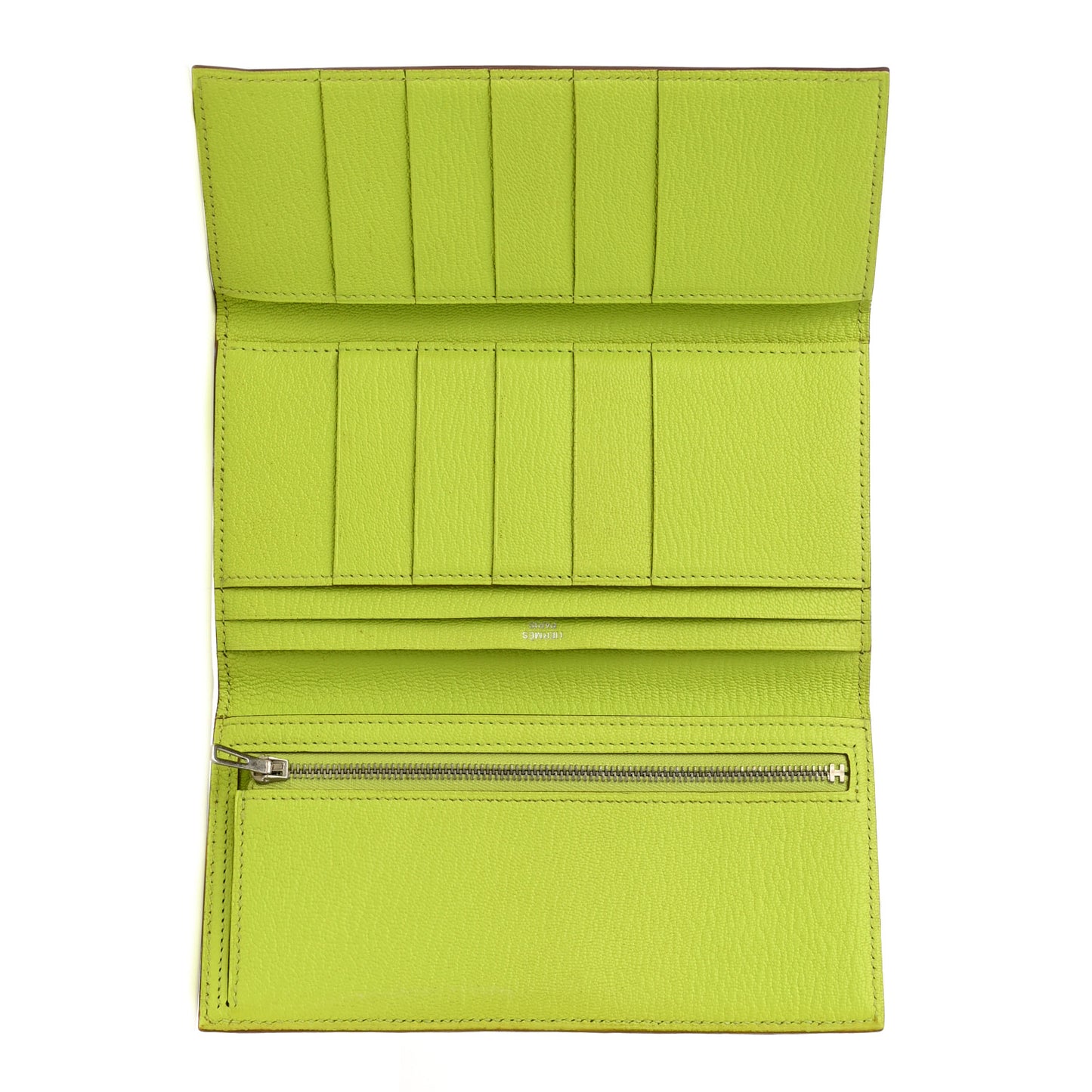 Chevre Mysore Tri-Fold Bearn Wallet Lime