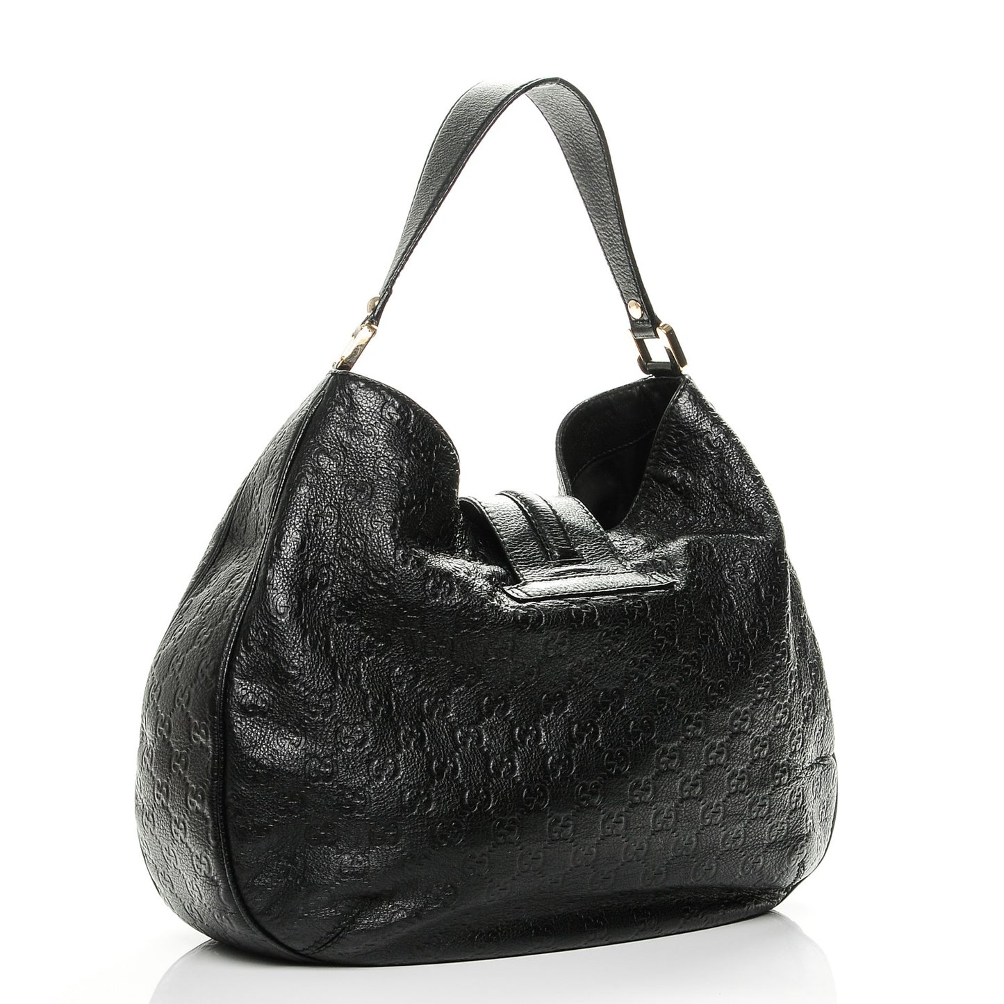 Guccissima Large New Ladies Web Hobo Black