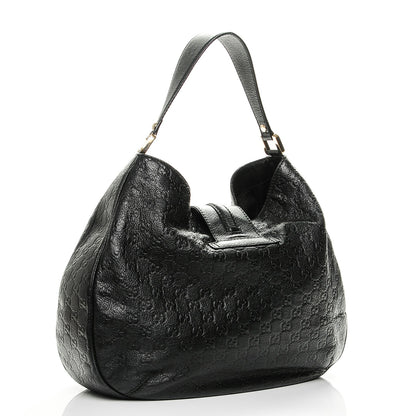 Gucci Guccissima Large New Ladies Web Hobo Black 3 of 7