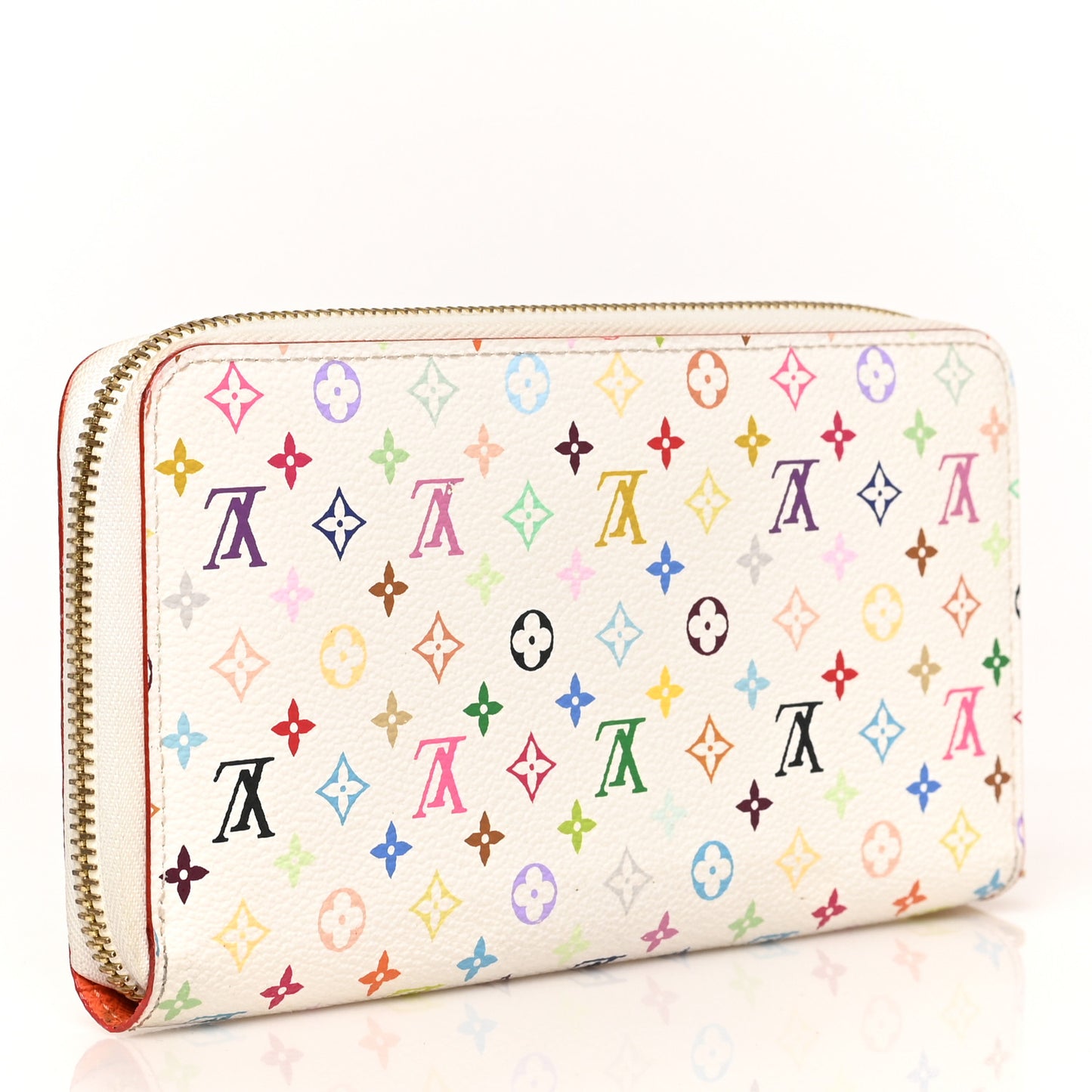 Monogram Multicolor Zippy Wallet White Orange