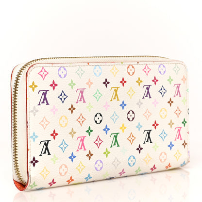 Louis Vuitton Monogram Multicolor Zippy Wallet White Orange 3 of 7