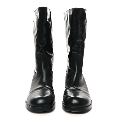 Chanel Shiny Calfskin CC Mid Calf Boots 37 Black 2 of 7