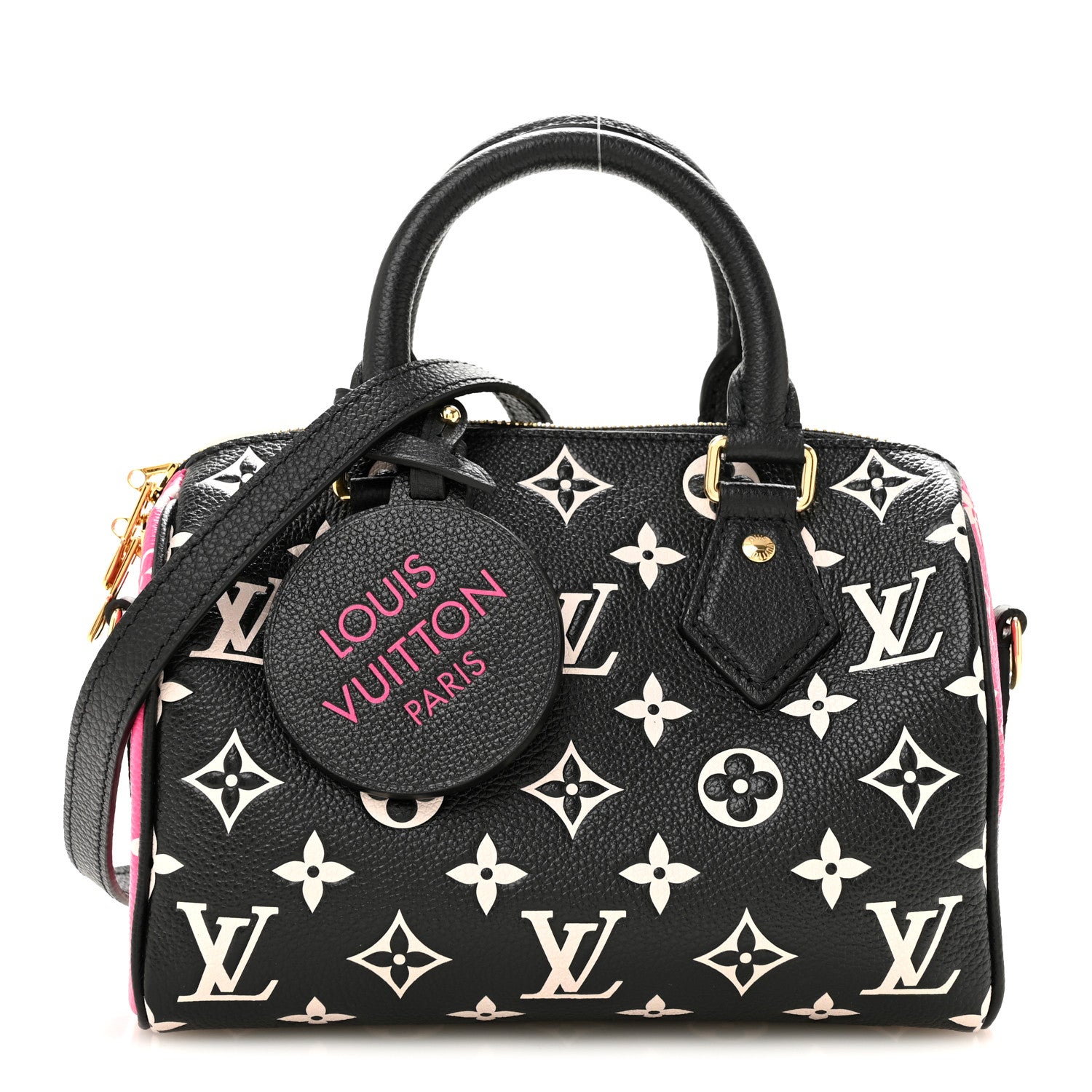 Louis Vuitton Empreinte Monogram Spring in the City Speedy Bandouliere 20 Black White Pink 1 of 10