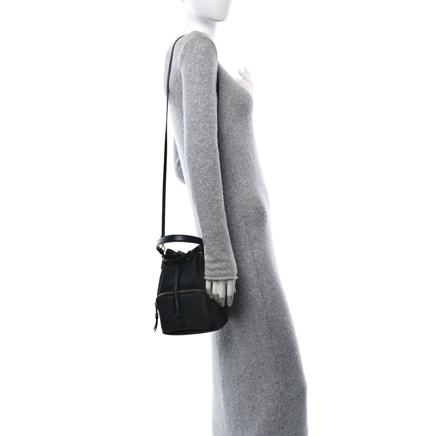 Jacquard Logo Mini Bucket Crossbody Bag Black
