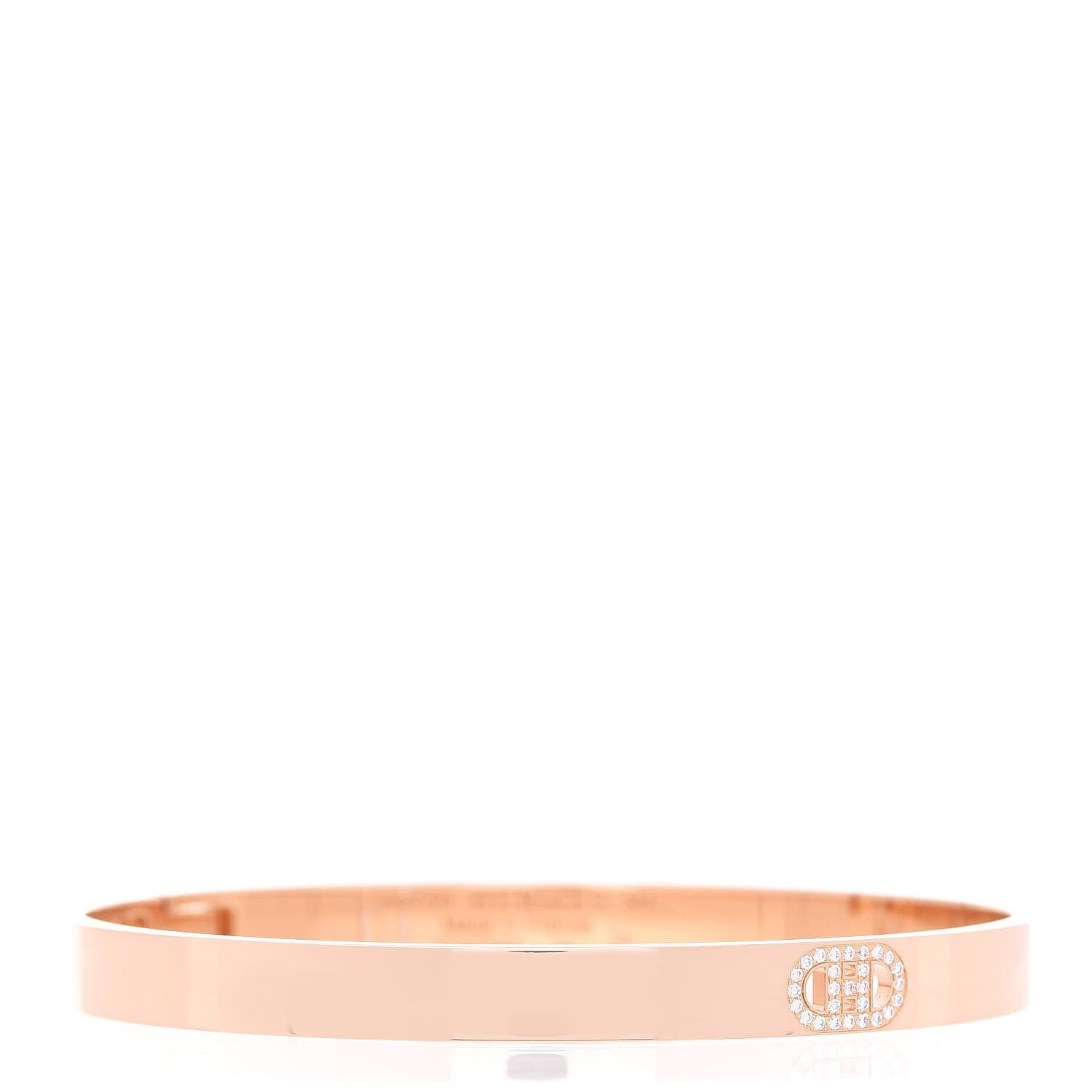Hermes 18K Rose Gold Diamond PM H D'Ancre Bracelet SH 1 of 6