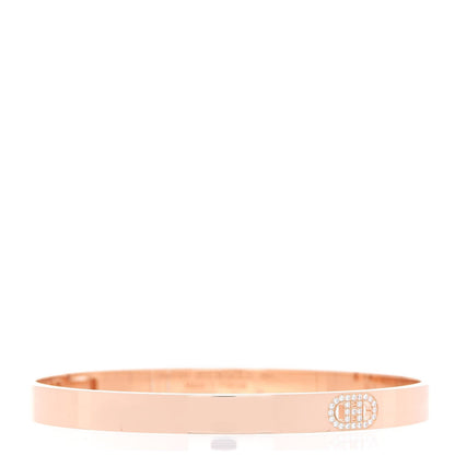 Hermes 18K Rose Gold Diamond PM H D'Ancre Bracelet SH 1 of 6