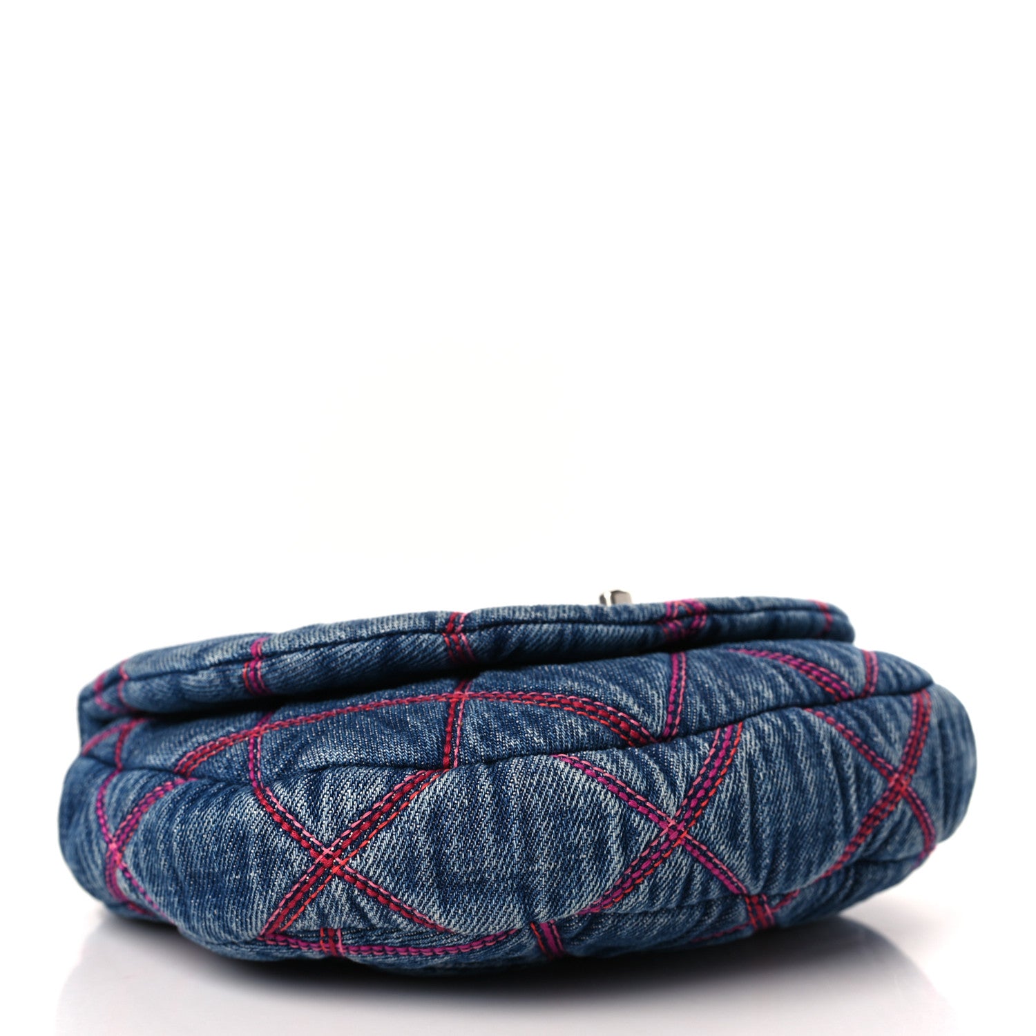 Chanel Denim Quilted Coco Beach Messenger Bag Blue 4 of 9