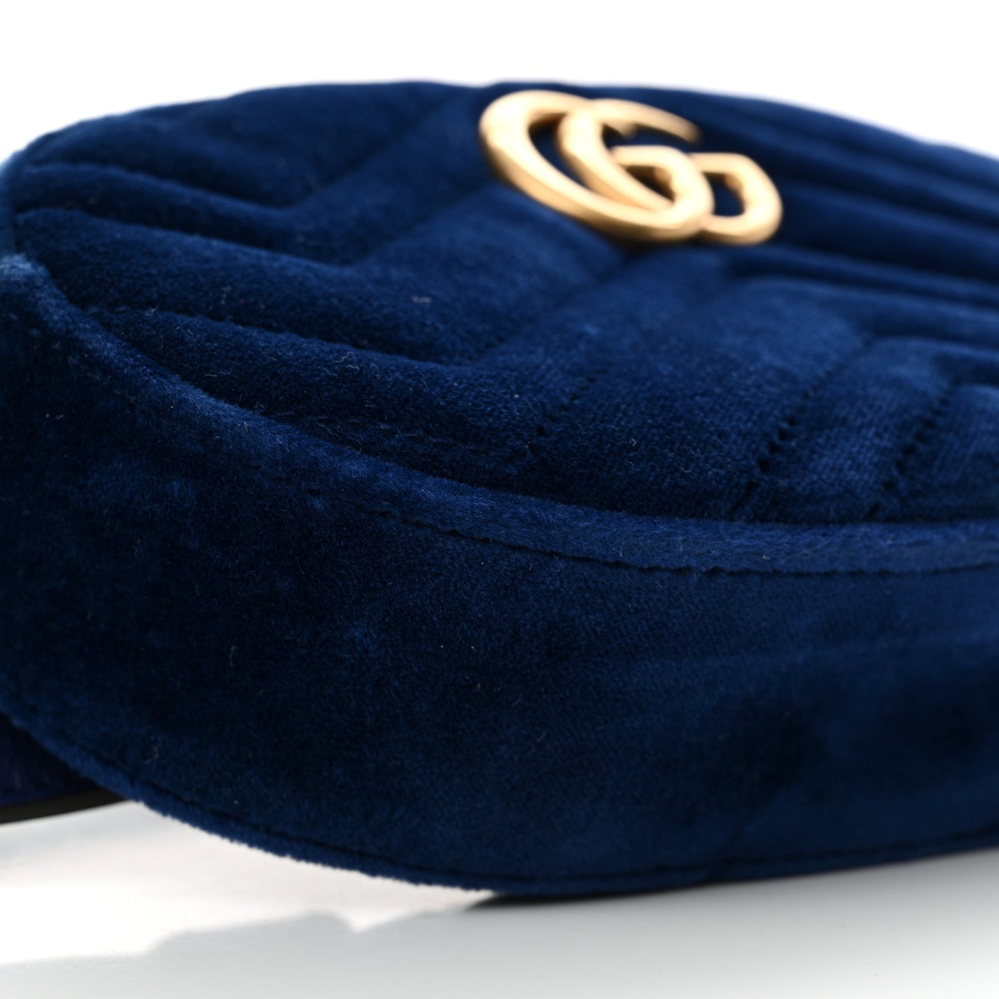 Velvet Matelasse GG Marmont Belt Bag Cobalt Blue