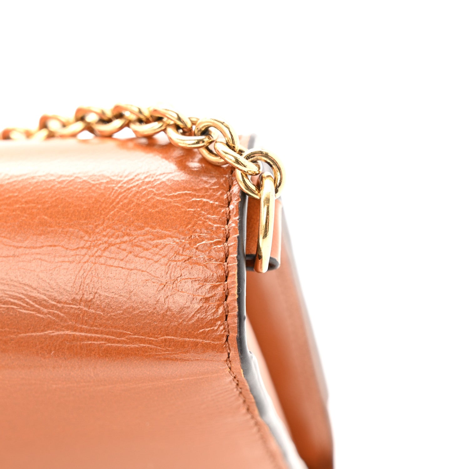 Chloe Calfskin Iconic Flap Wallet On Chain Clay Brown 16 of 16