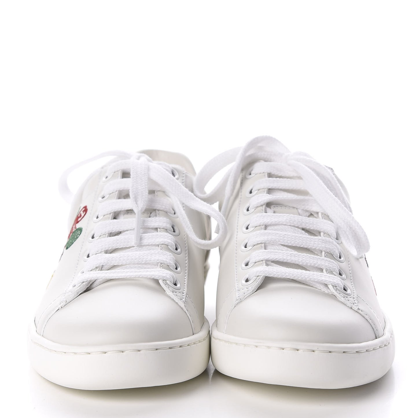Calfskin Miro Soft Tennis Embroidered Womens Ace Sneakers 35 White Rio Blue