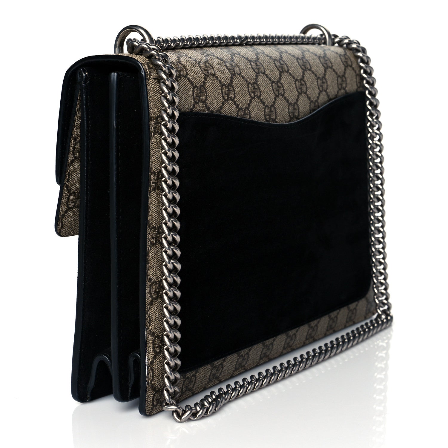 Gucci GG Supreme Monogram Medium Dionysus Shoulder Bag Black 3 of 10