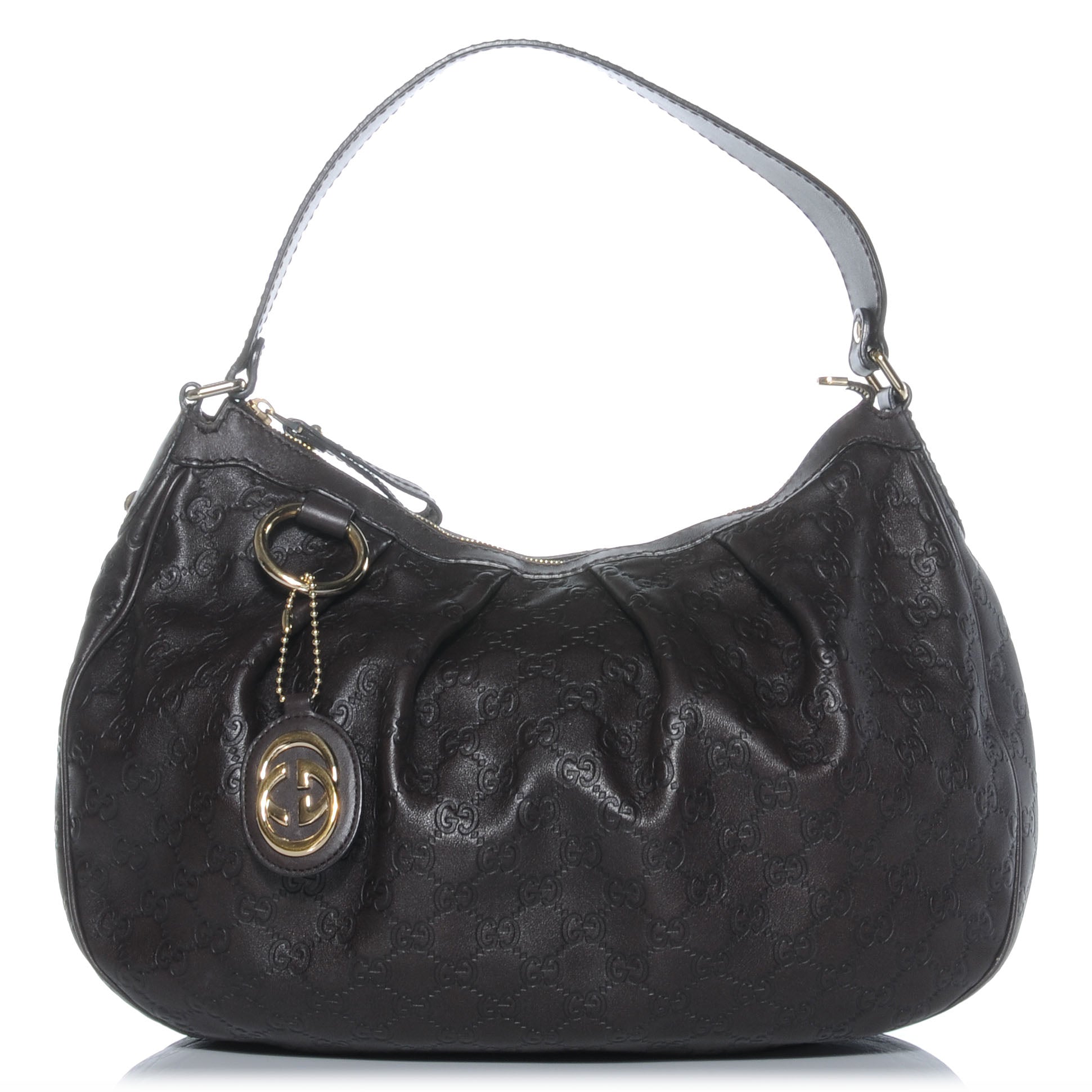 Gucci Guccissima Medium Sukey Hobo Dark Brown 1 of 7