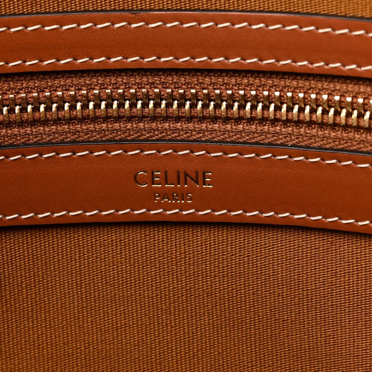 Triomphe Canvas Calfskin Horizontal Cabas Tan