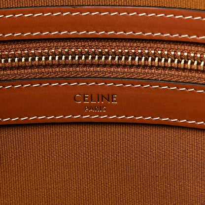 Celine Triomphe Canvas Calfskin Horizontal Cabas Tan 8 of 10