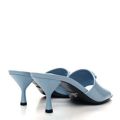 Prada Spazzolato Triangle Logo 65mm Slide Sandals 37.5 Celeste 4 of 7