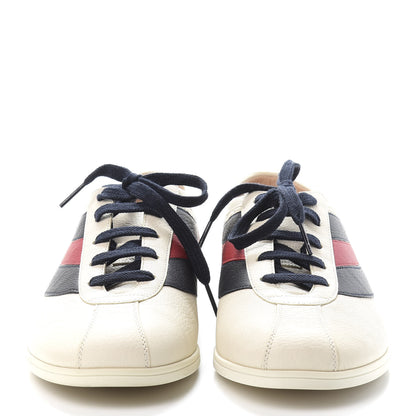 Gucci Calfskin Mens Web Falacer Sneakers 7.5 White Blue 2 of 10