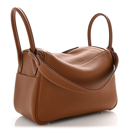 Hermes Taurillon Clemence Lindy 26 Gold 3 of 11