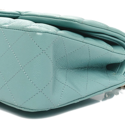 Chanel Caviar Quilted Medium Double Flap Light Blue 10 of 10