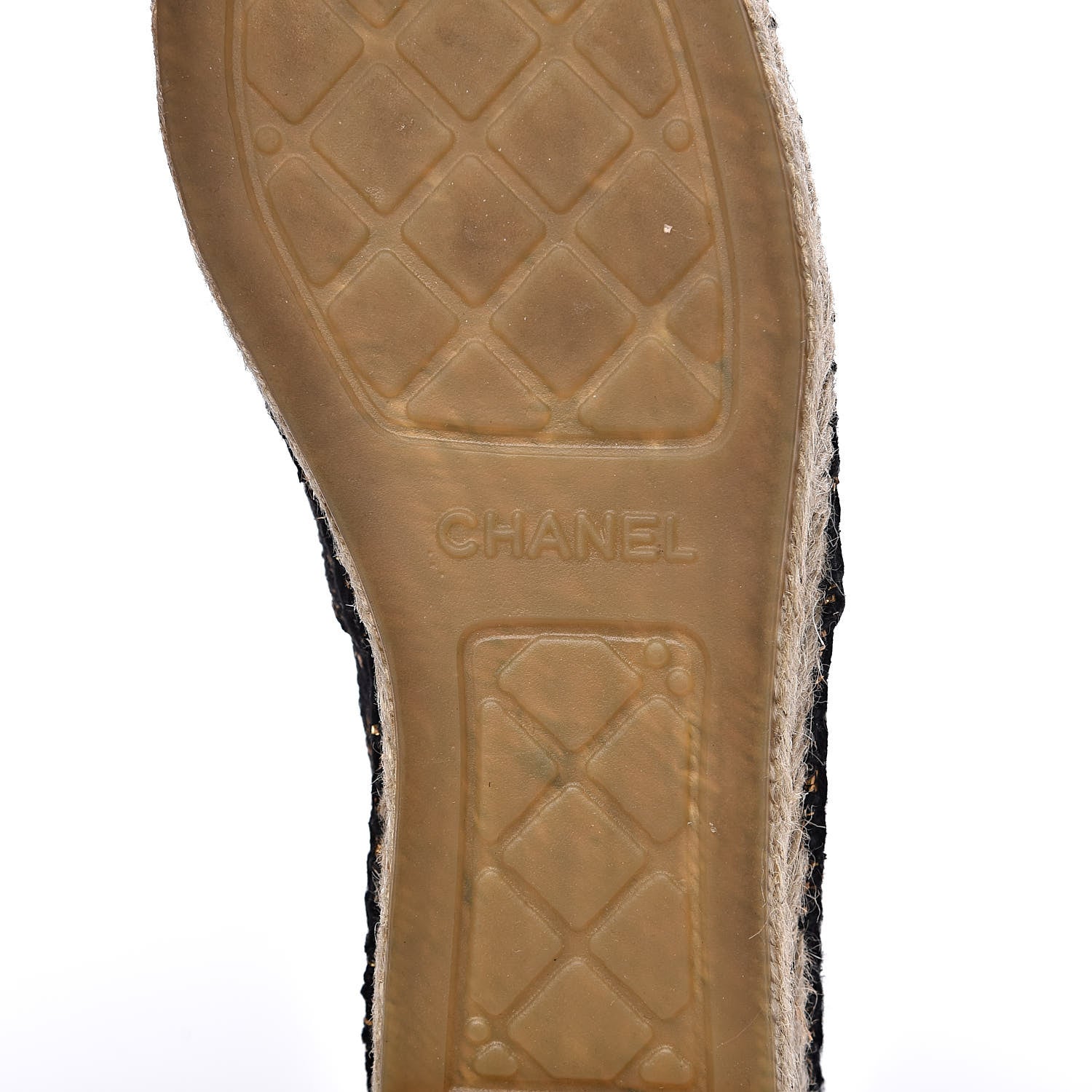 Chanel Metallic Tweed Grosgrain CC Espadrilles 39 Black Gold 8 of 11