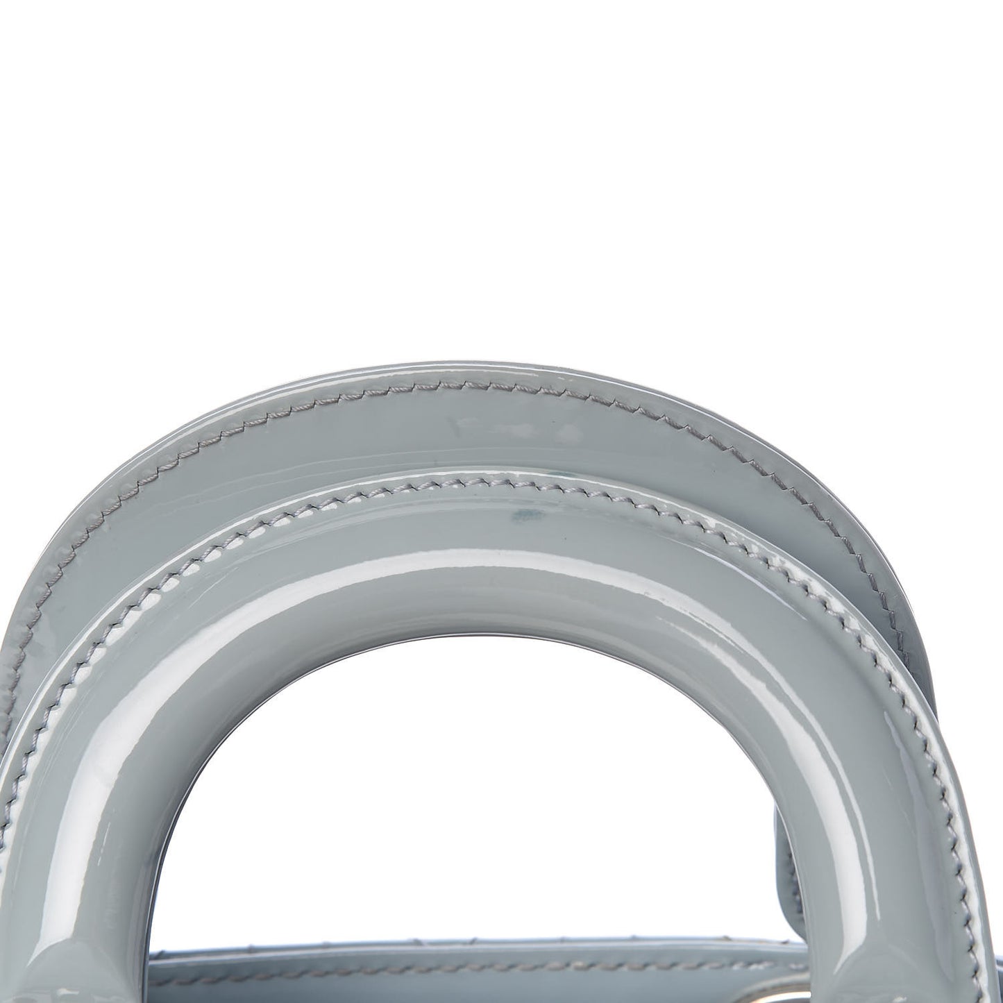 Patent Cannage Mini Lady Dior Light Blue