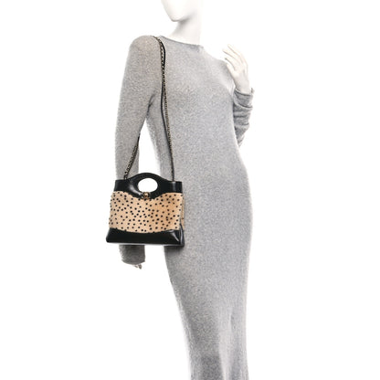Chanel Shiny Lambskin Pony Hair Cheetah Printed Mini 31 Shopping Bag Light Beige Black Light Beige Black 2 of 11