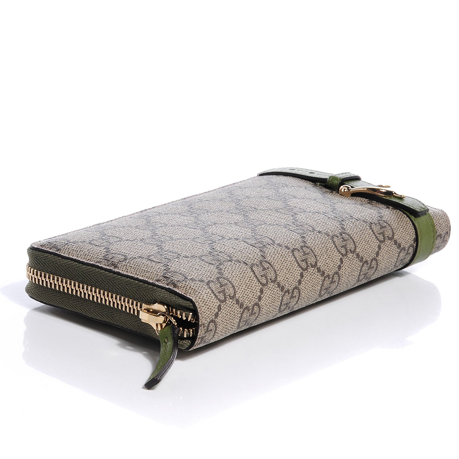 Gucci GG Supreme Monogram Nice Zip Around Wallet Green 4 of 8