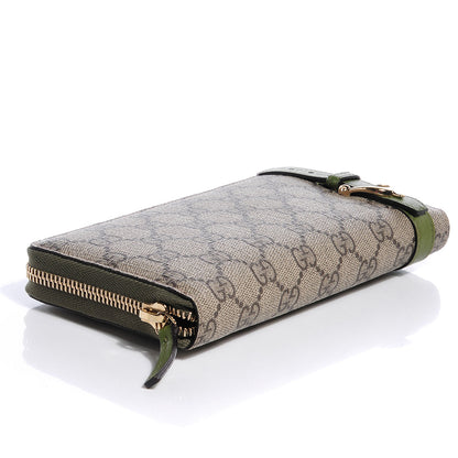 Gucci GG Supreme Monogram Nice Zip Around Wallet Green 4 of 8