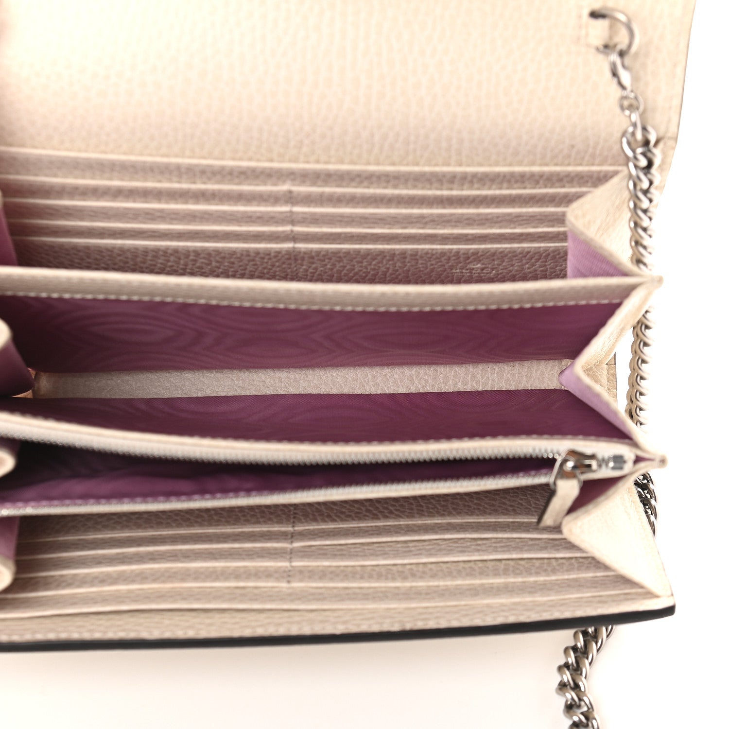 Gucci Dollar Calfskin Mini Dionysus Chain Wallet Mystic White 5 of 11