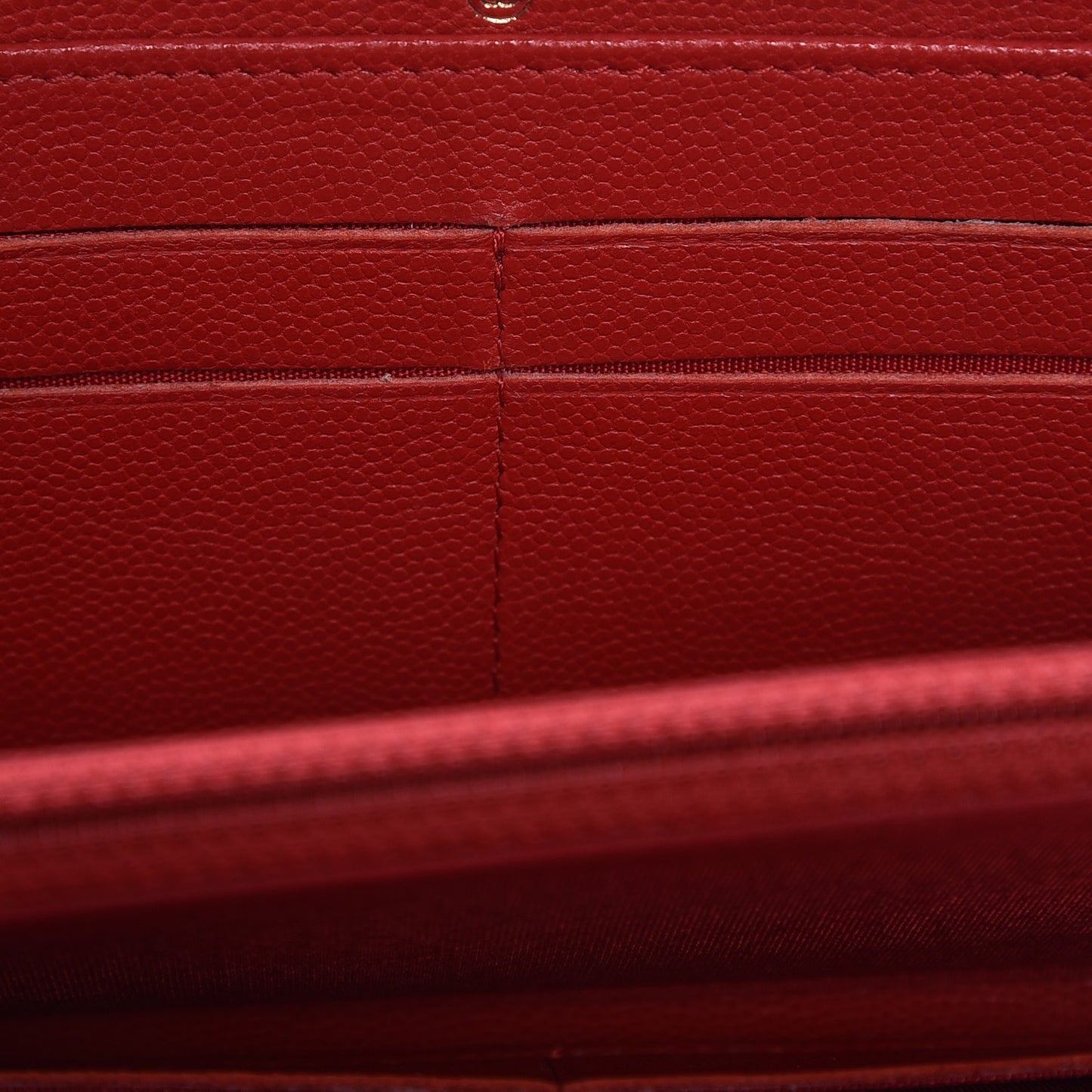 Caviar Camellia Embossed Zip Around Large Gusset Wallet Red
