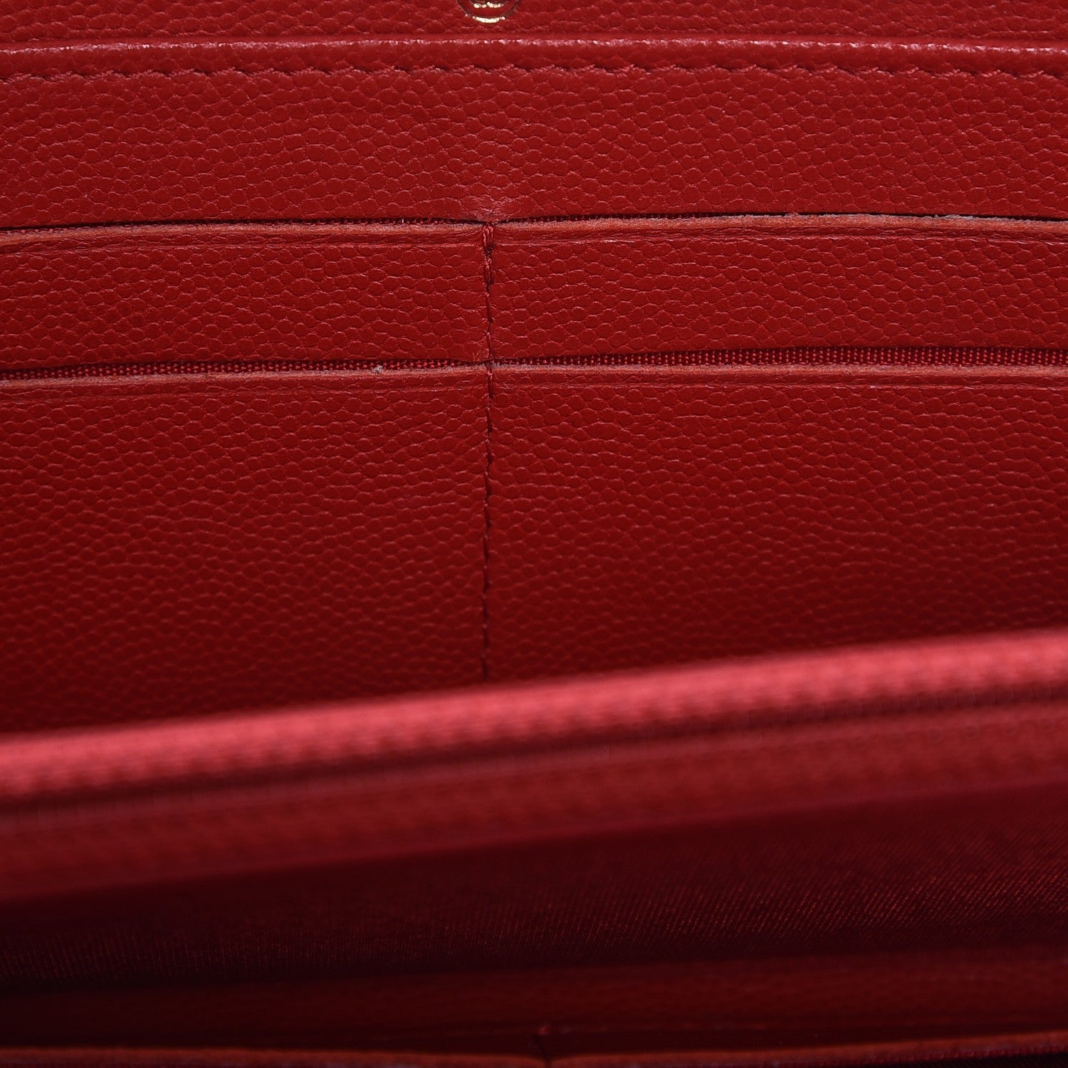 Chanel Caviar Camellia Embossed Zip Around Large Gusset Wallet Red 3 of 11