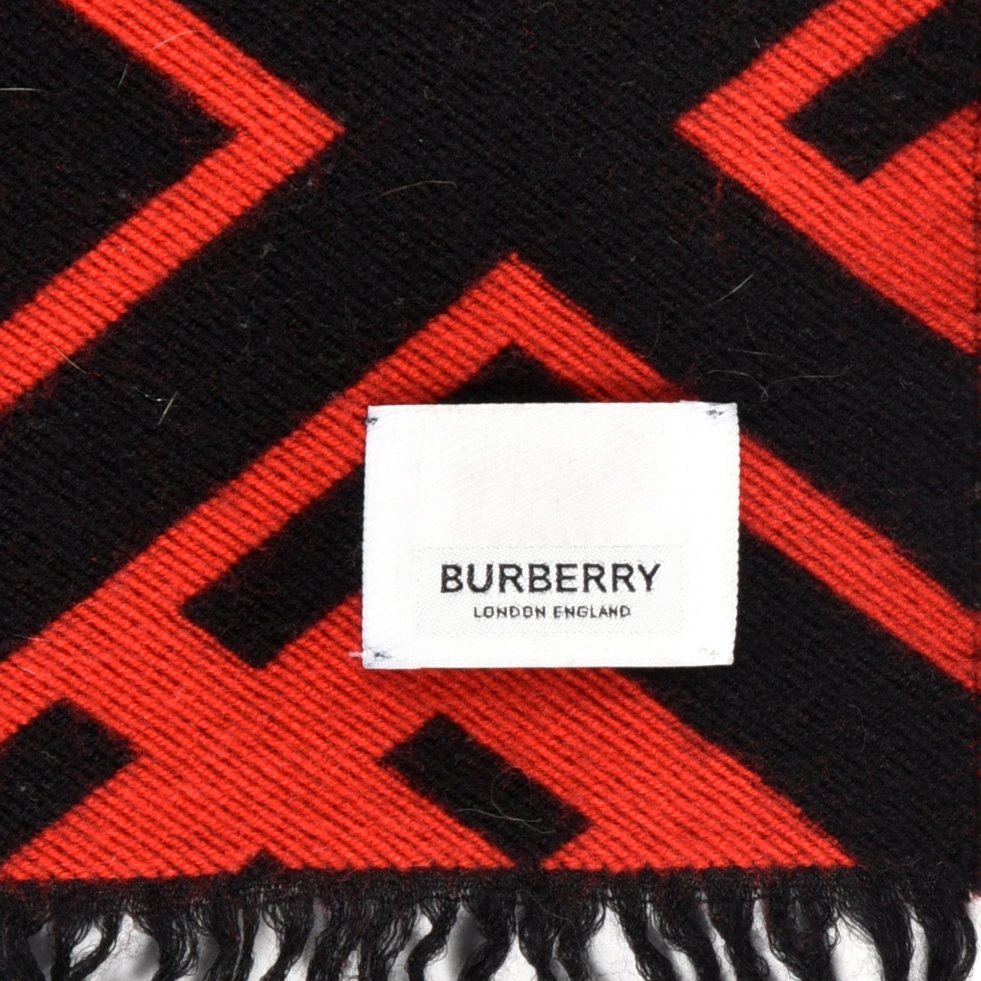 Burberry Wool Silk Kingdom Logo Football Scarf Black 6 of 6