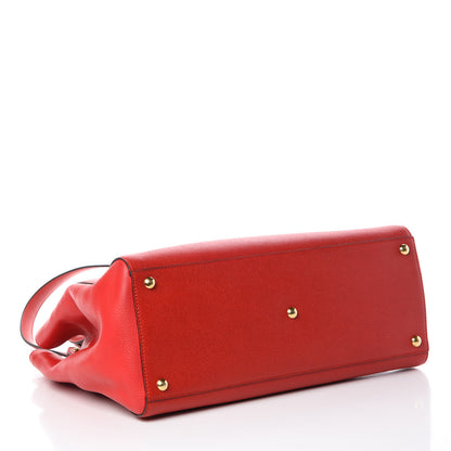 Fendi Vitello Elite Flamingo Regular 2Jours Tote Rosso Fiamma 5 of 13