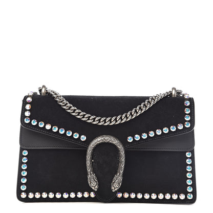 Gucci Suede Crystal Small Dionysus Shoulder Bag Black 1 of 12