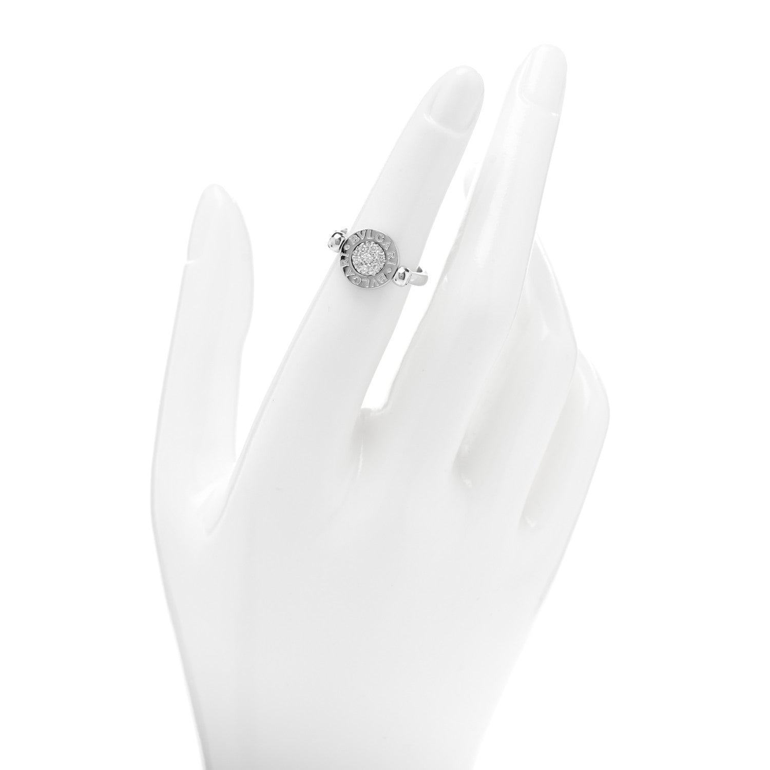 Bulgari 18K White Gold Diamond Black Onyx Bvlgari Bvlgari Flip Ring 47 4 2 of 4