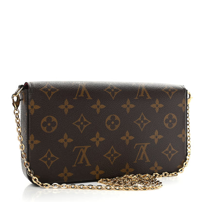 Louis Vuitton Monogram Pochette Felicie Chain Wallet Fuchsia 4 of 14