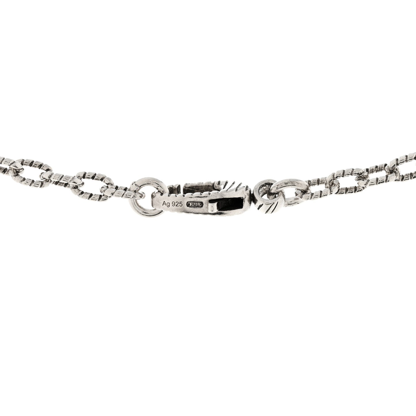 Sterling Silver Textured Interlocking G Pendant Necklace