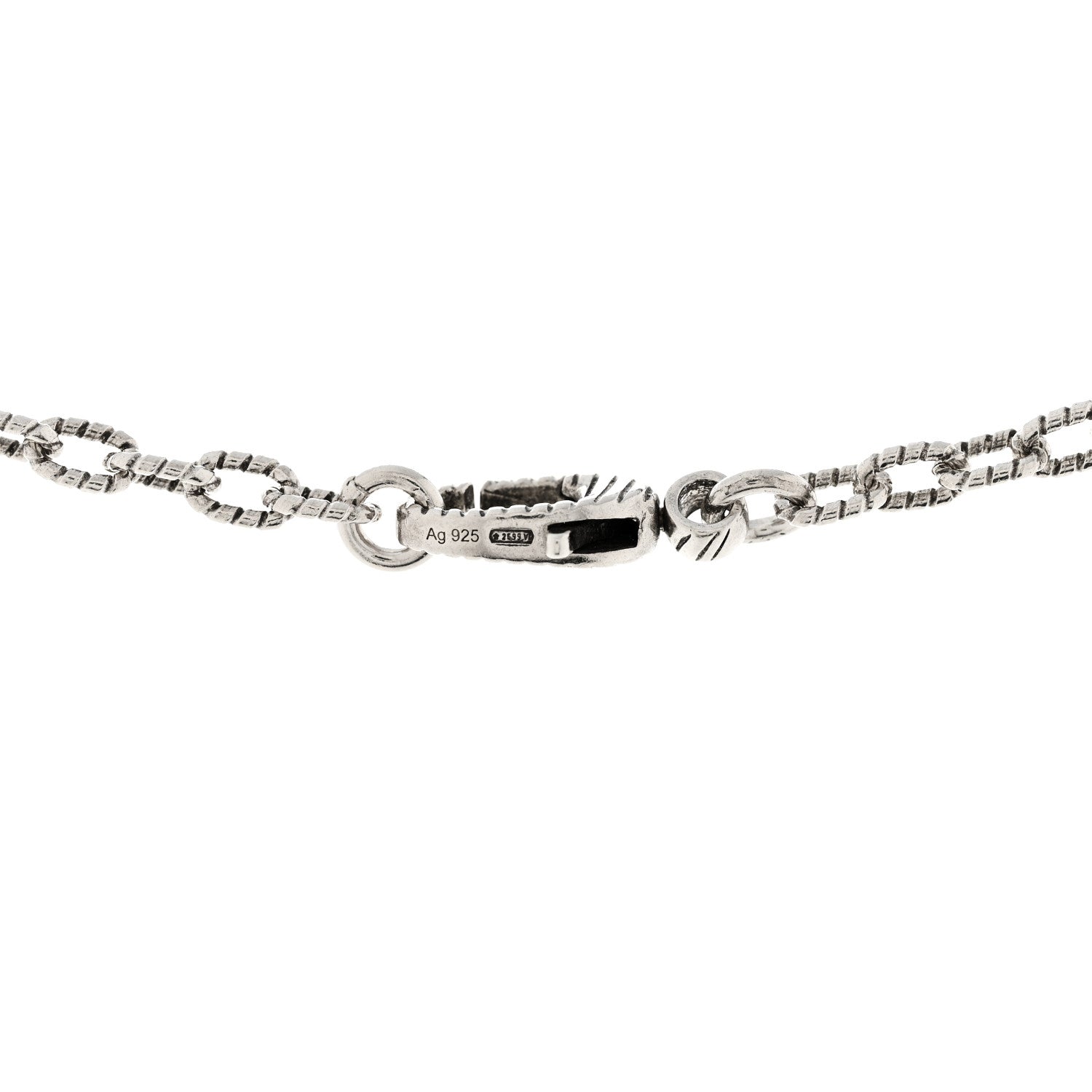 Gucci Sterling Silver Textured Interlocking G Pendant Necklace 6 of 6