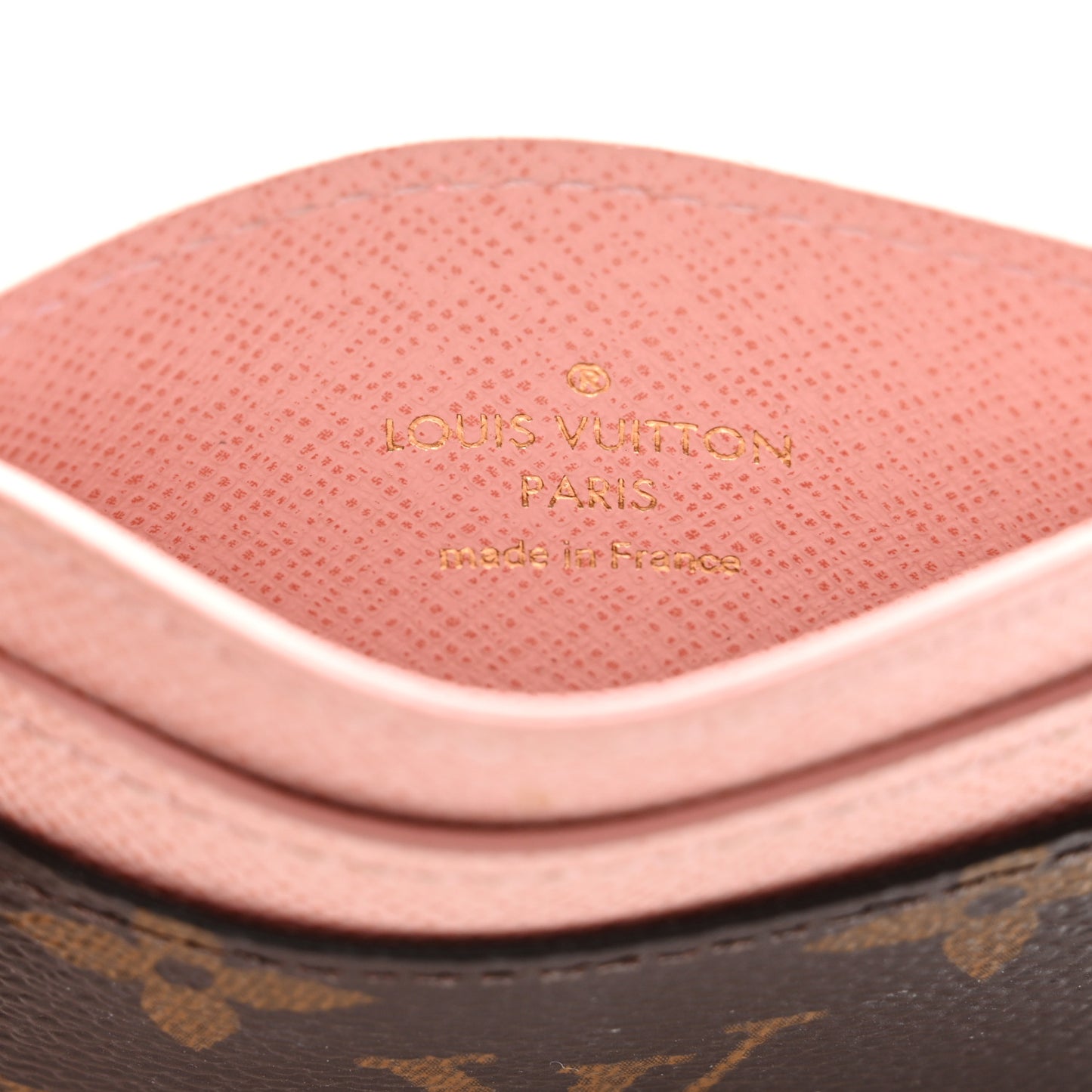 Monogram LV Charms Card Holder Rose Ballerine