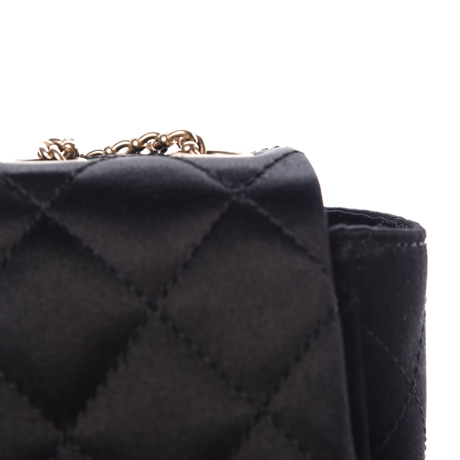 Chanel Satin Quilted Jeweled East West Flap Black 12 of 15
