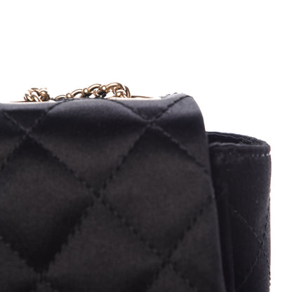 Chanel Satin Quilted Jeweled East West Flap Black 12 of 15
